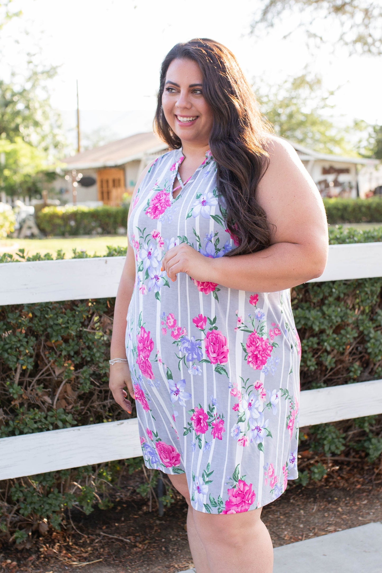 Floral Path Tunic Dress