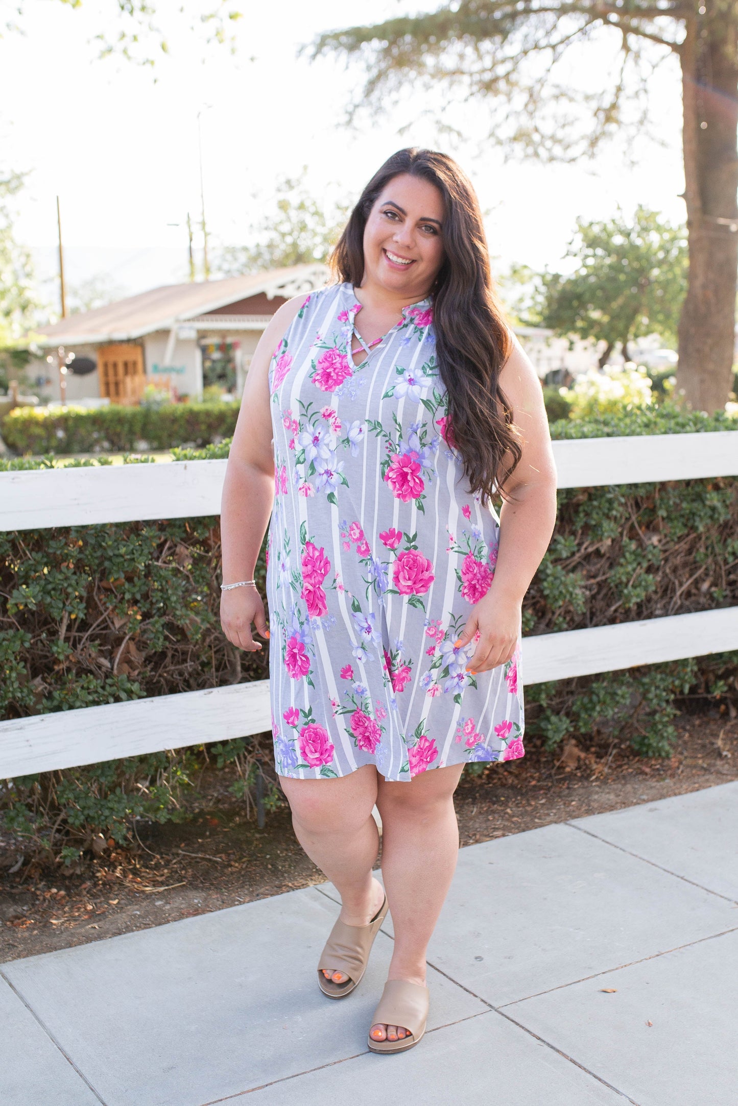 Floral Path Tunic Dress