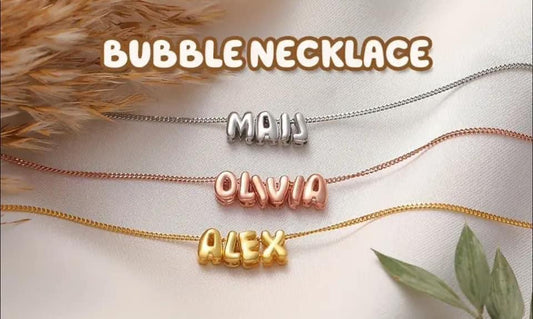 Custom Bubble Letter Necklaces