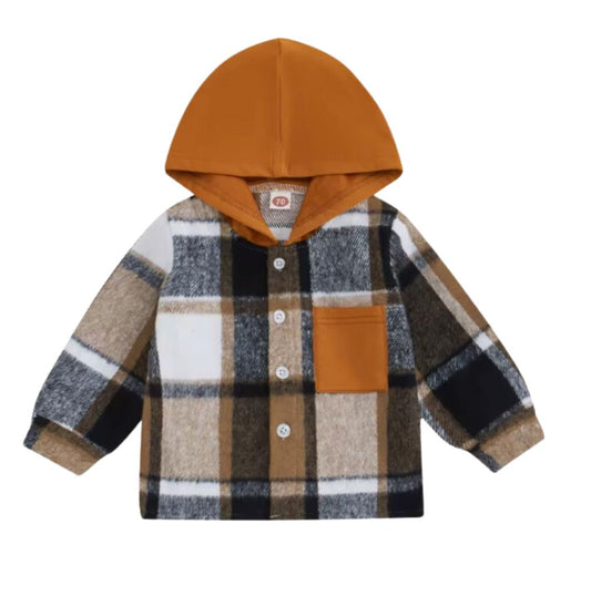 RTS Toddler Brown Plaid Shacket