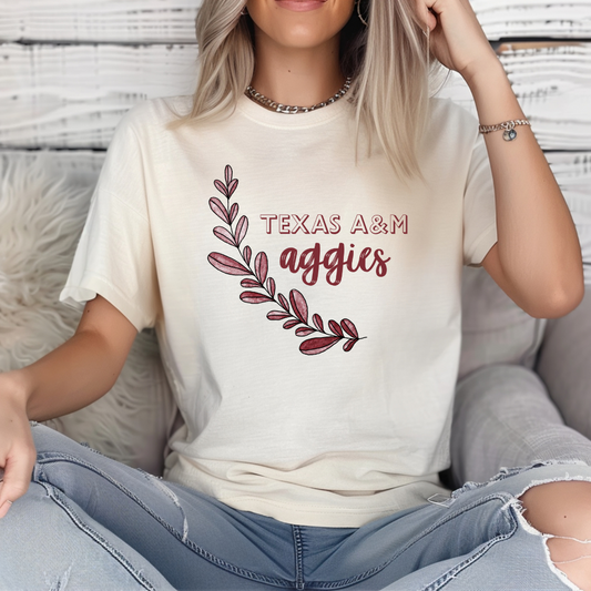 Floral TAMU Tee