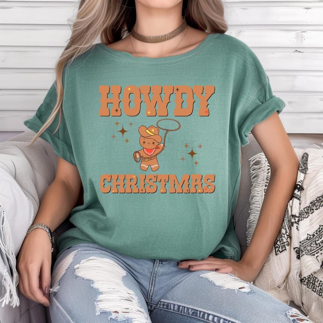 Howdy Christmas Gingerbread Tee