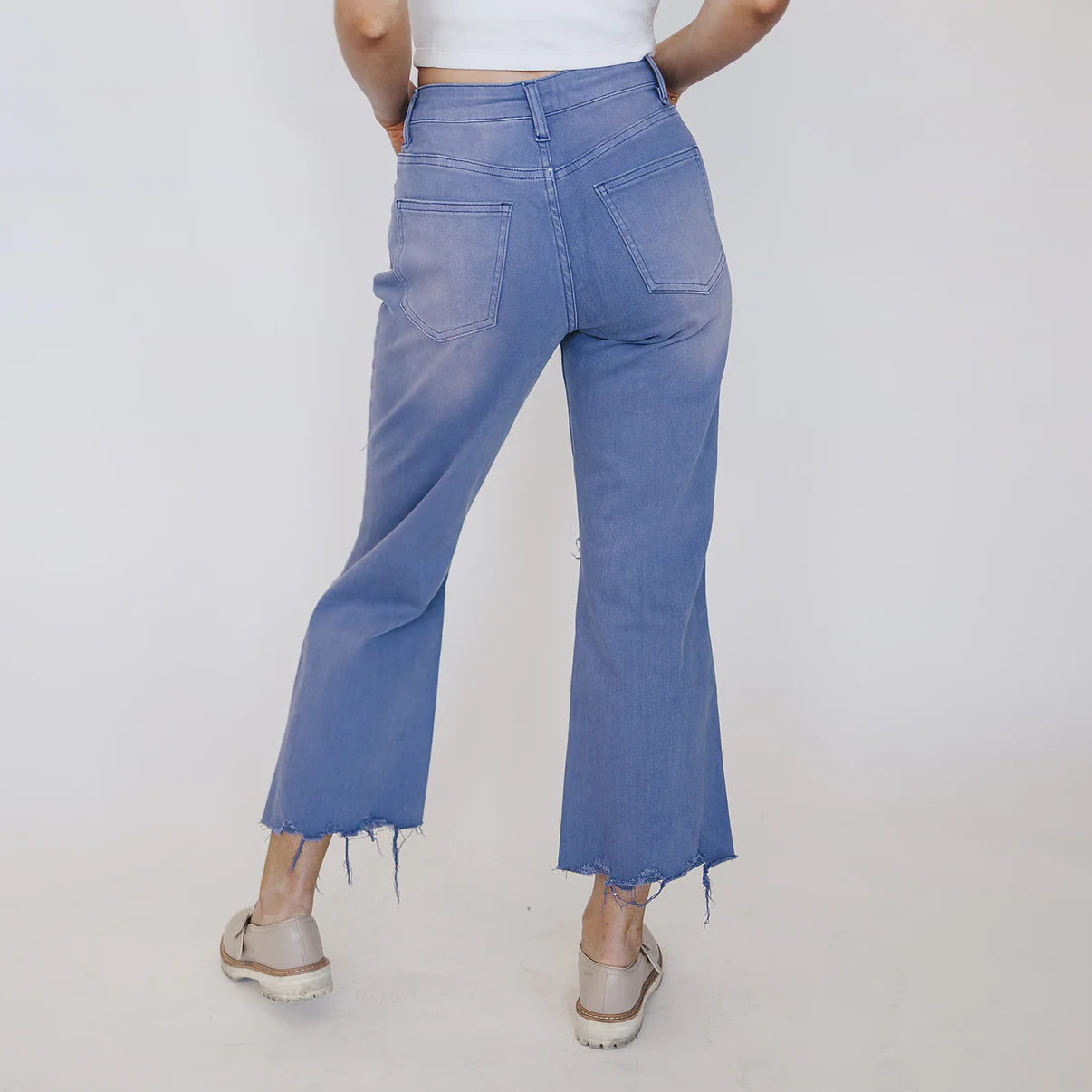 Hi-Rise Distressed Cropped Jeans