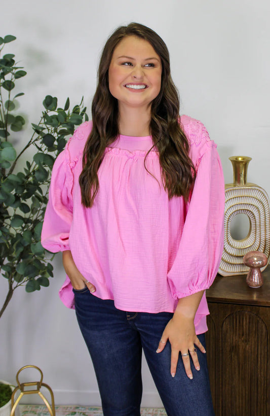 RTS Pink Babydoll Blouse in an XL