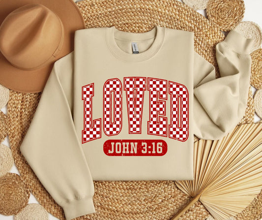 Checkered John 3:16 SWEATSHIRT.