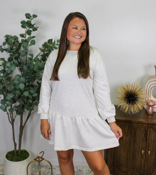 RTS Light Grey Ruffle Dress