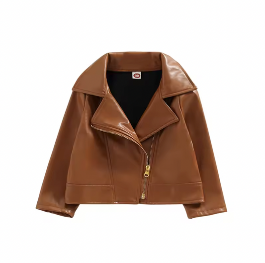 PU Leather Brown Jacket