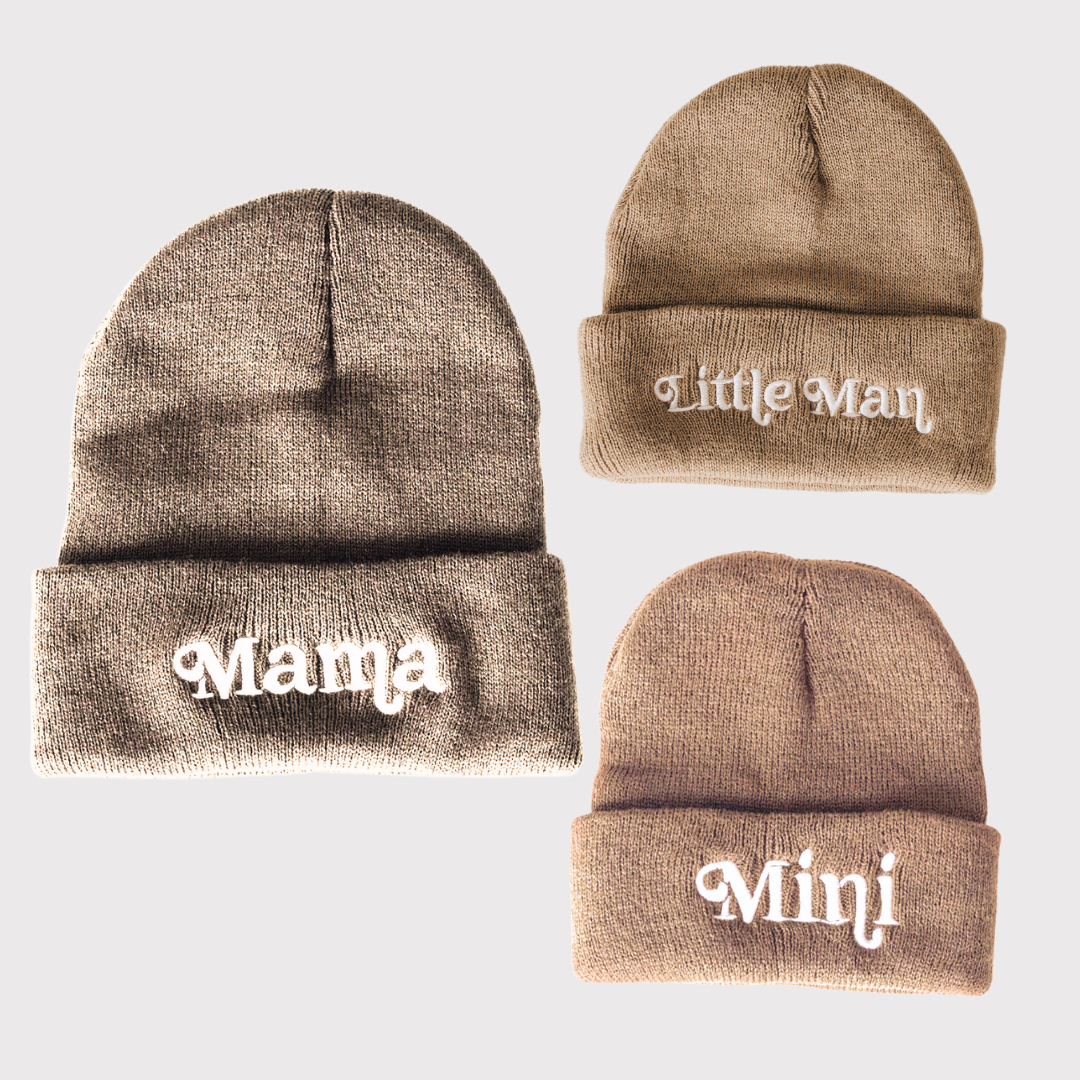 Matching Mommy & Me Beanies- Tan