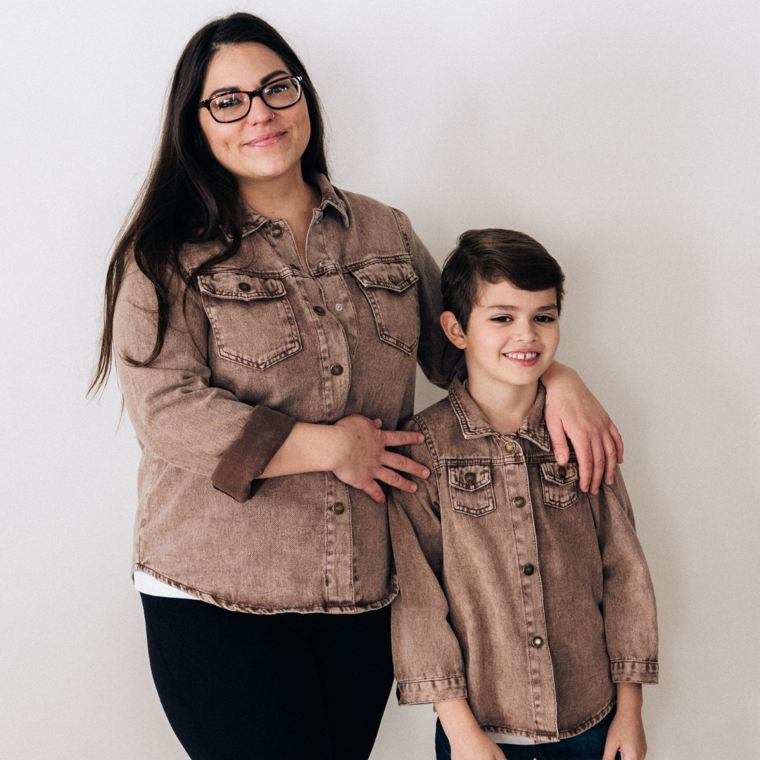 Brown Denim Jacket- Mom & Son