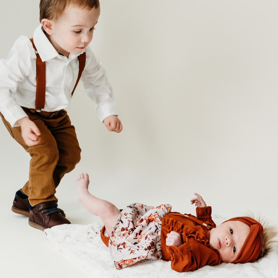 Boy's Matching Brown Suspenders