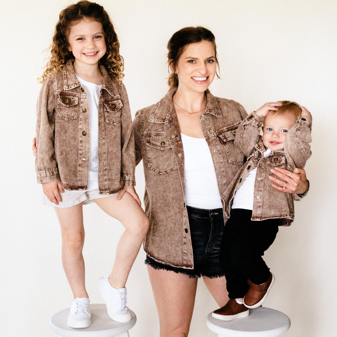 Brown Denim Jacket- Mom & Son