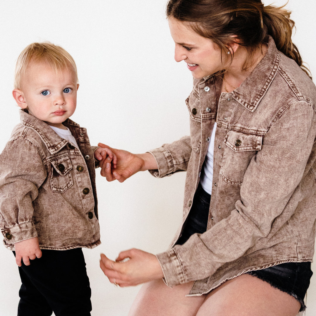 Brown Denim Jacket- Mom & Son