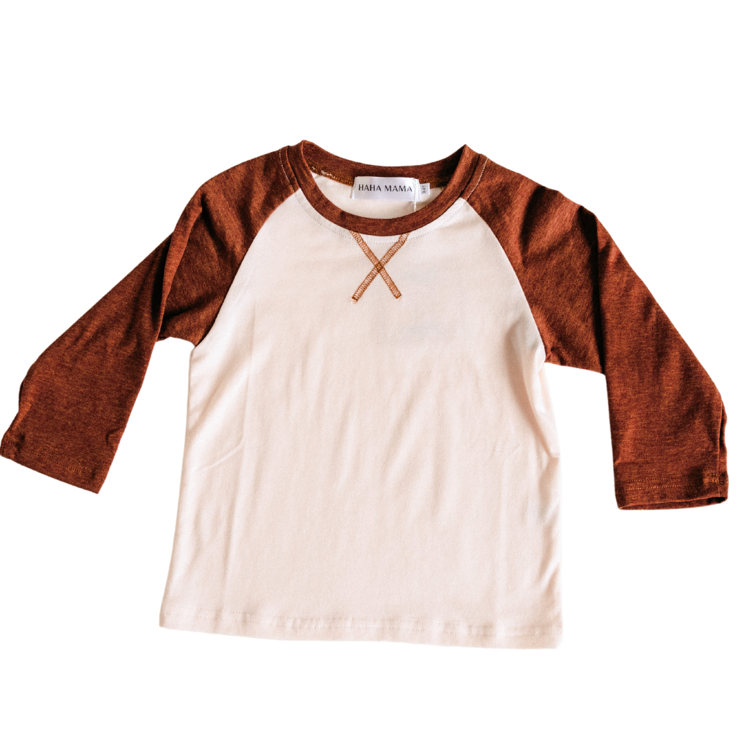 Raglan Baseball Tee Brown - Infant