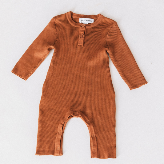 Camel Knit Long Sleeve Bodysuit - Infant