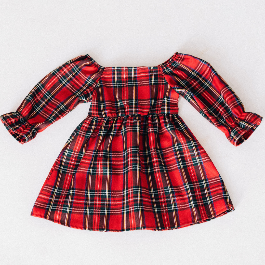 Christmas Red Tartan Plaid Mommy & Me Dress - Girl's