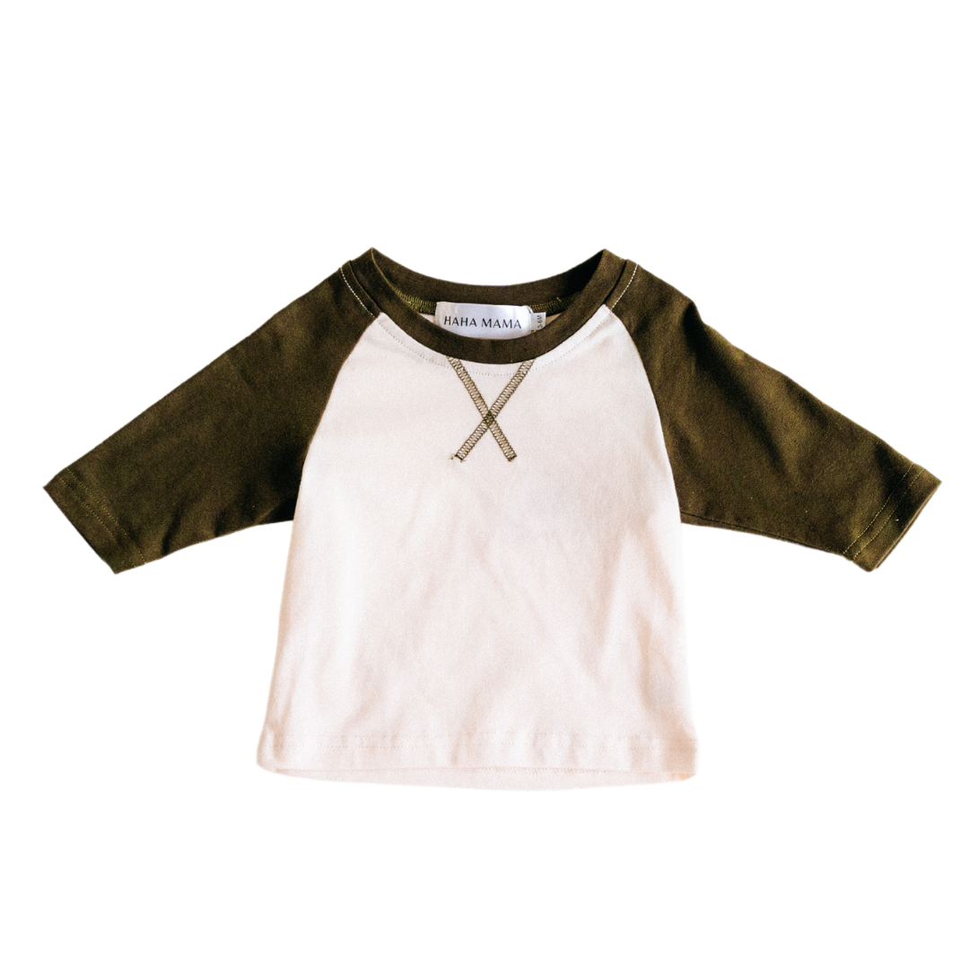 Raglan Baseball Tee Green - Infant