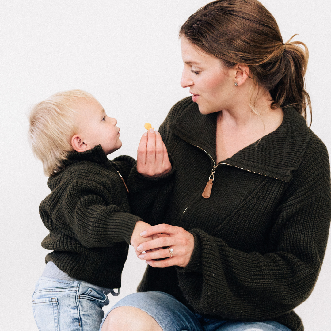 Dark Green Knit Sweater- Mom & Son