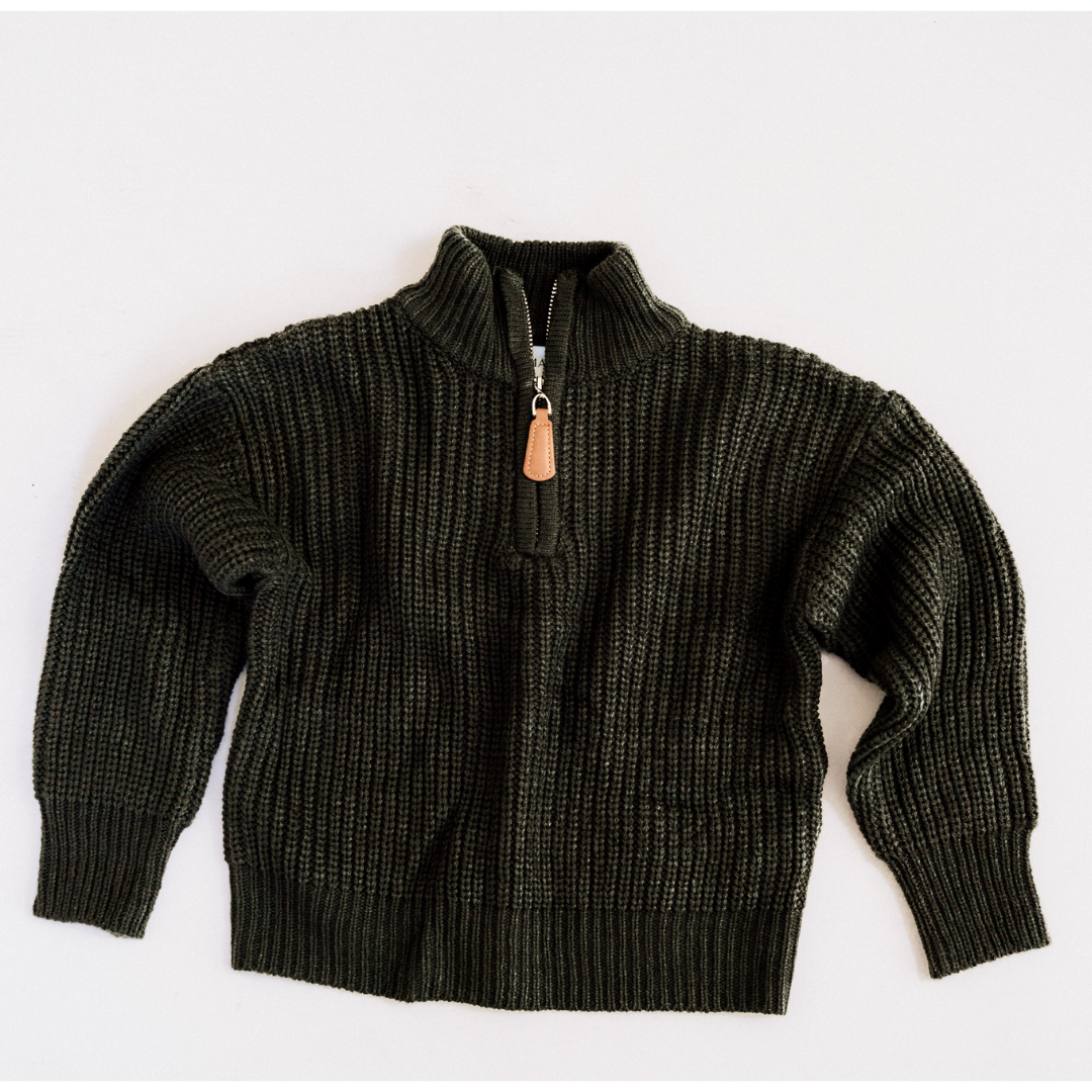 Dark Green Knit Sweater- Mom & Son