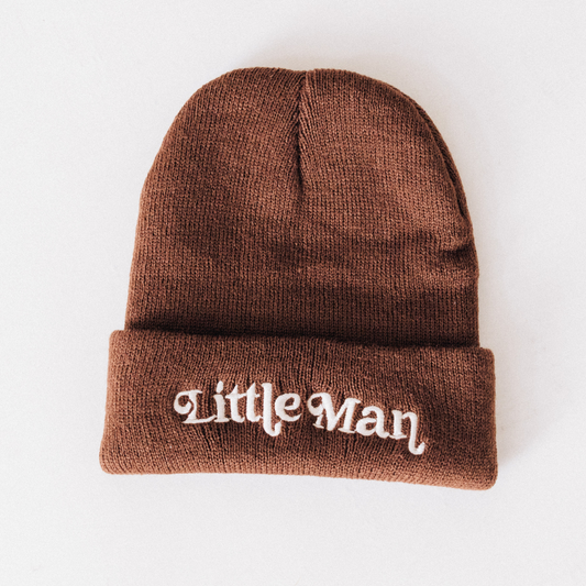 Matching Knit Hats- Little Man- Dark Brown