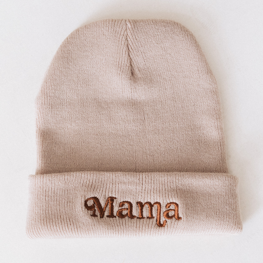 Matching Mommy & Me Beanies- Light Beige