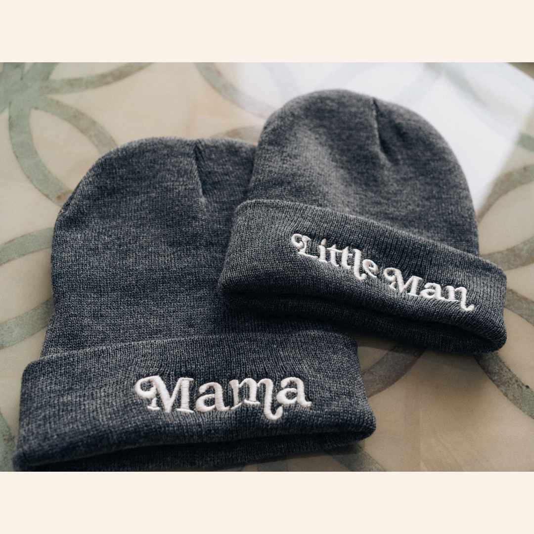 Matching Mommy & Me Beanies- Dark Gray