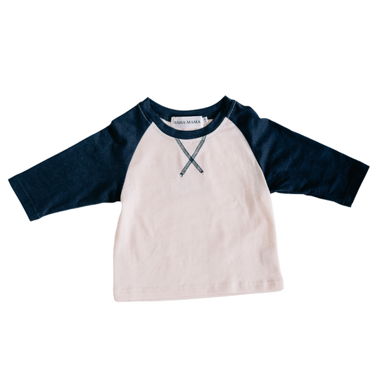 Raglan Baseball Tee Navy - Infant