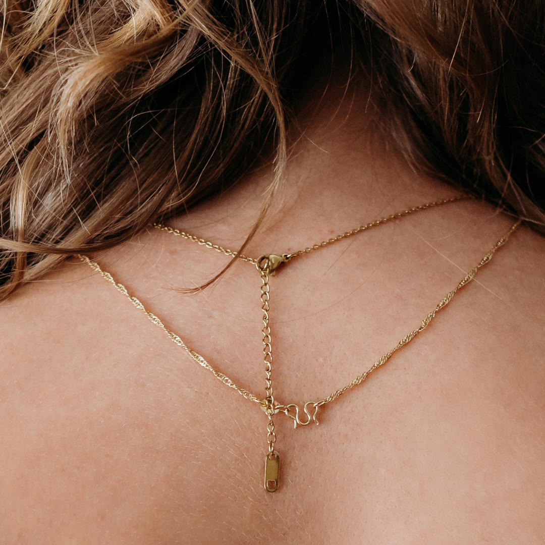 Dainty Layered Mama Necklace, 14K Gold