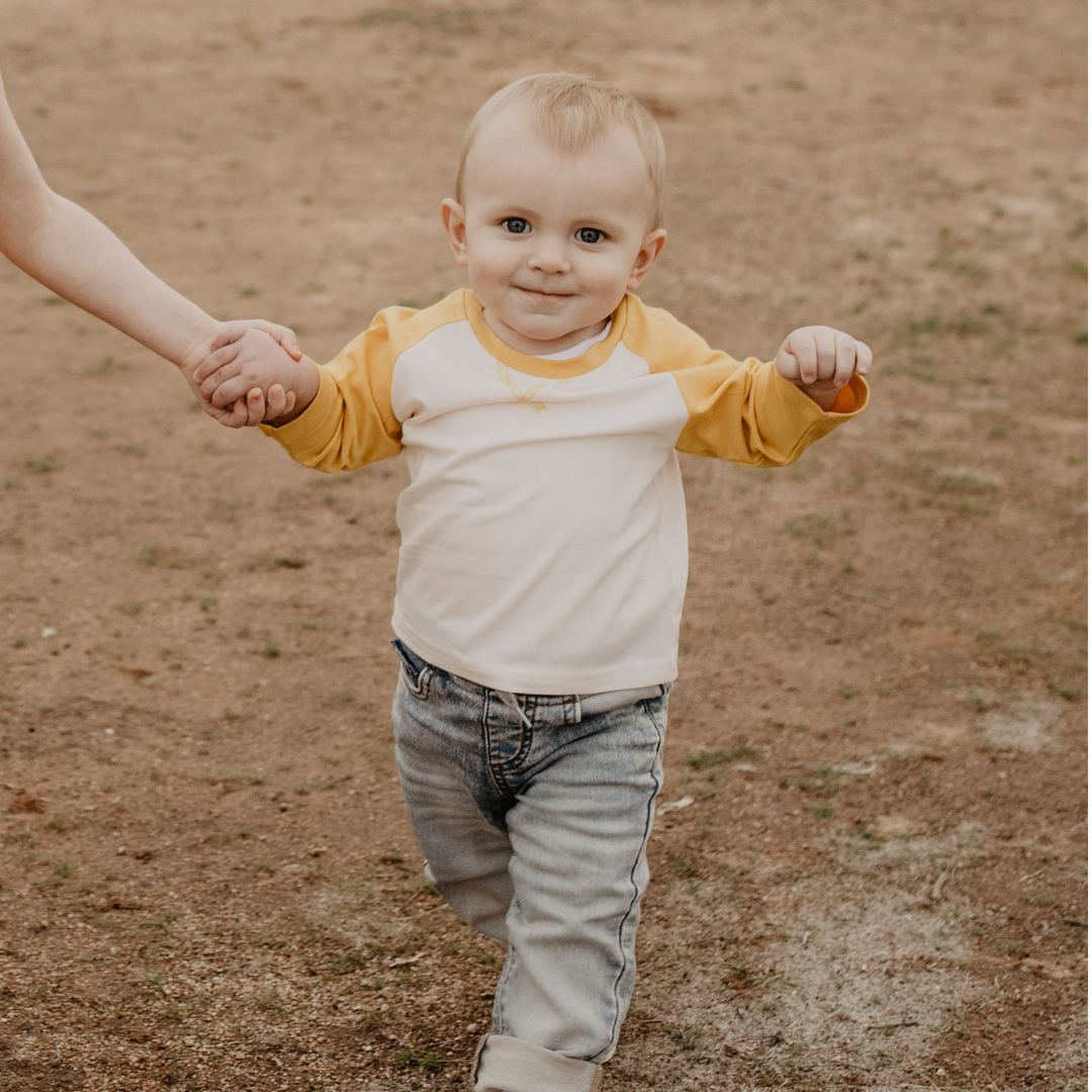 Raglan Baseball Tee Yellow - Infant